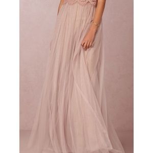 Jenny Yoo Bhldn Louise Tulle Skirt Rose Quartz